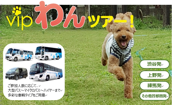 vipわんツアー発売開始！バス会社による愛犬のための本格バスツアー♪