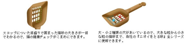 猫の健康チェックができる目盛り付きスコップ