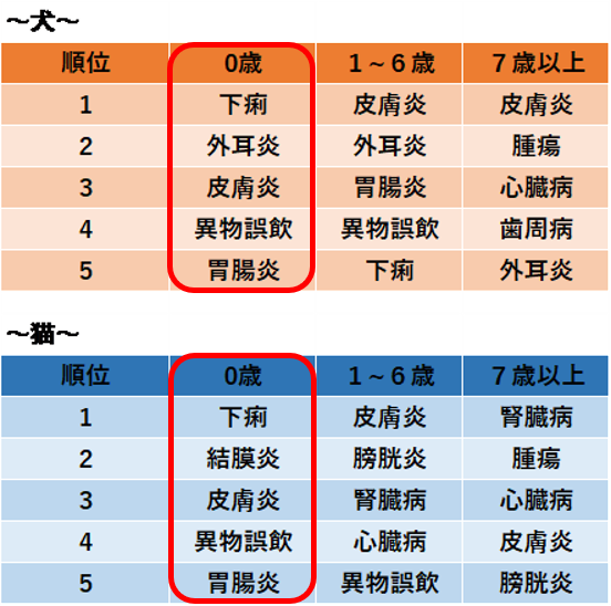 保険金請求が多い傷病ランキング　【年齢別・総合*4】