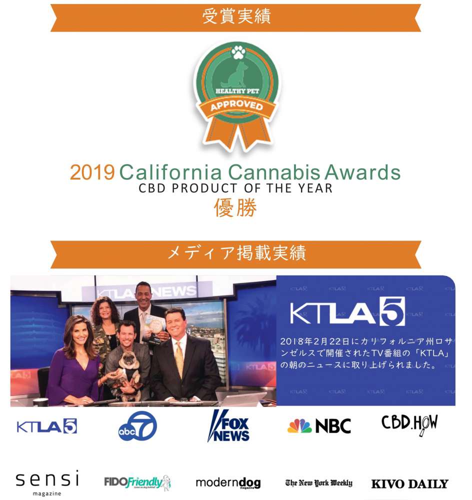 【カリフォルニア カンナビス アワード2019 CBD Product Of the Year 優勝】